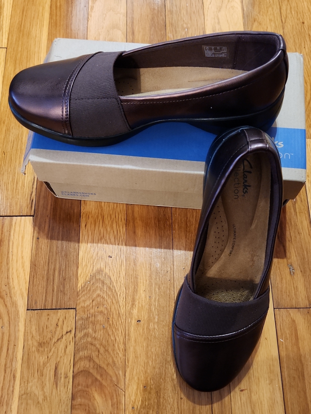 Clarks Collection Kaetlyn Rhea Women's Bronze Metallic Slip-On Shoes 9 M NWT